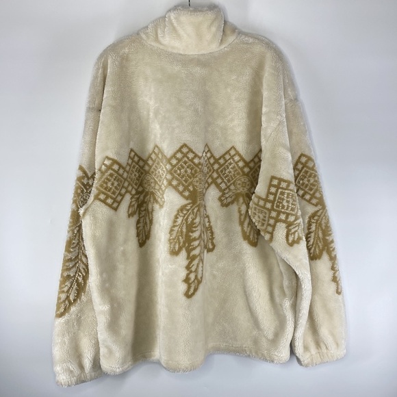 Vintage Milton Funwear Full Zip Feather Southwestern Cream Beige Jacket Size XL - Picture 2 of 9